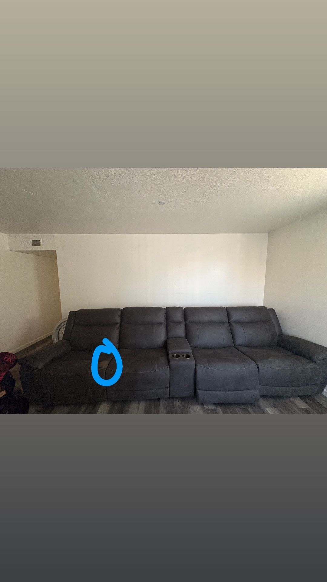 Grey reclining couch
