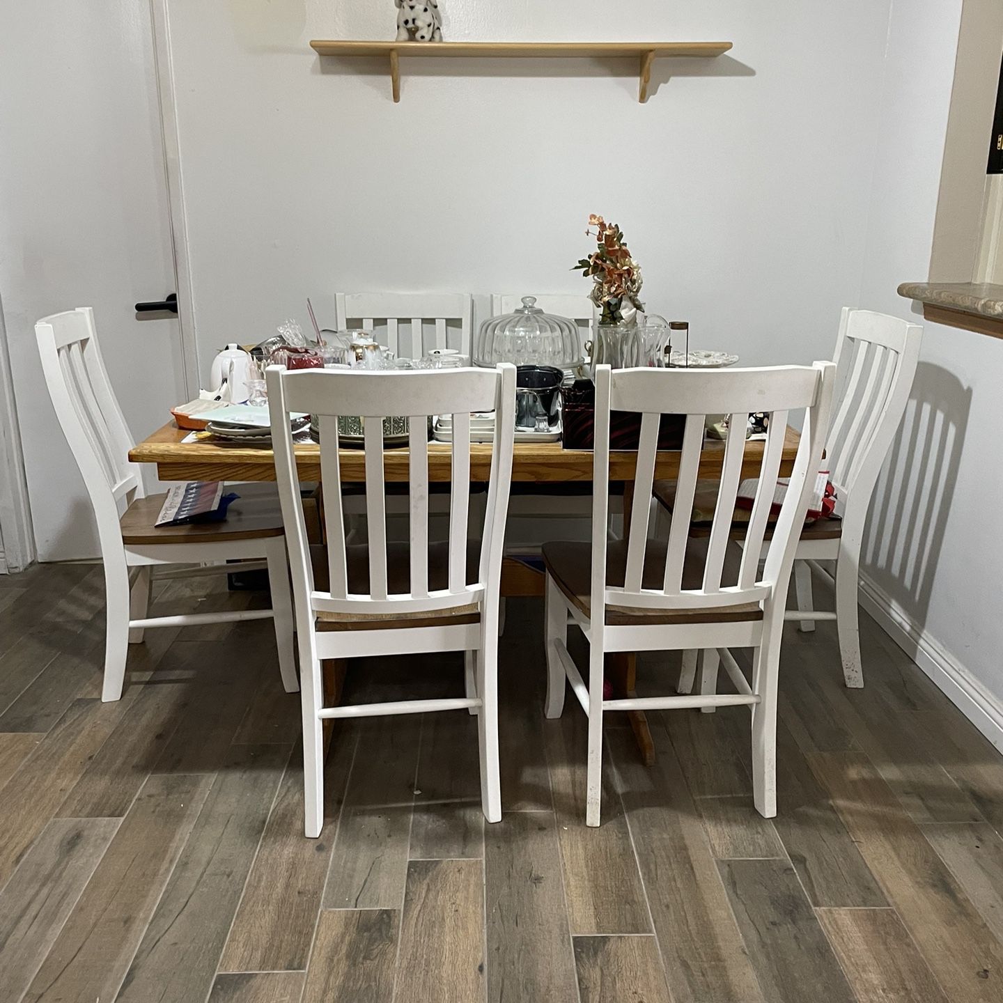 6 Chairs And Kitchen table Wooden