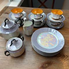 Vintage Bavarian Art Deco Lusterware Tea Set – 21 Pieces – Made in Bavaria