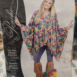 Halloween tie dye poncho costume