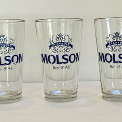 Vintage Collectible Molson Canada Pint Glasses 3 Available $12 Each 
