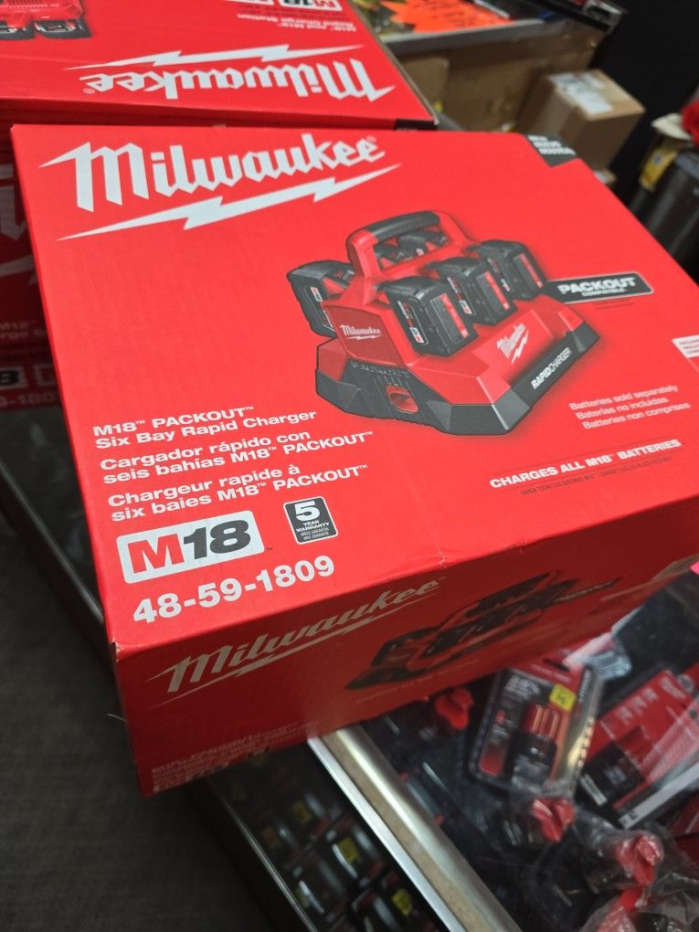 Milwaukee M18 Packout 6 Bay RAPID CHARGER, TOOL Only, New, Financing Available