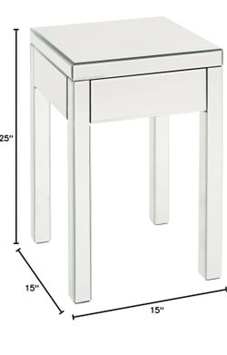 Set of 2 mirrored night stand / side table