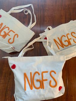 NGFS Embroidered Corduroy Tote Bags – Set of 3