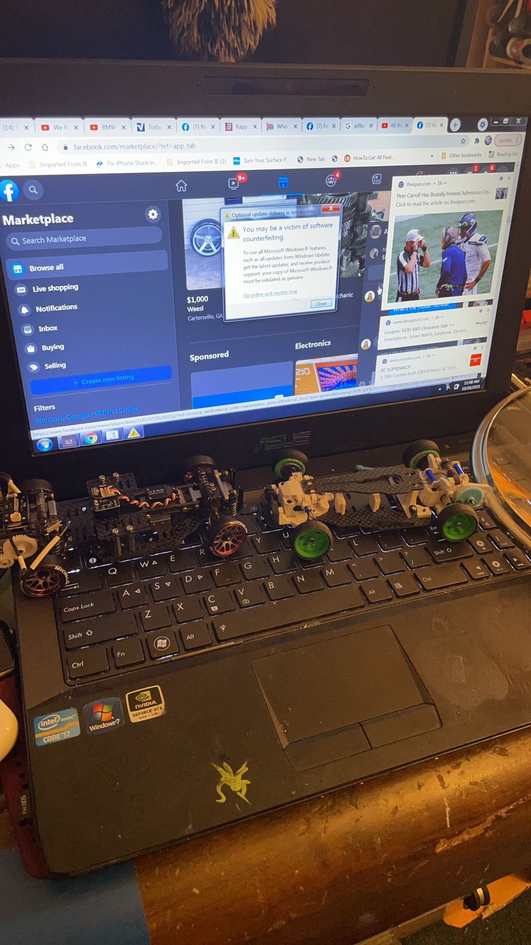 Asus Rog G53sx Gaming Laptop, works flawlessly, But needs a battery to work Mobility wirelessly, Specs inside!