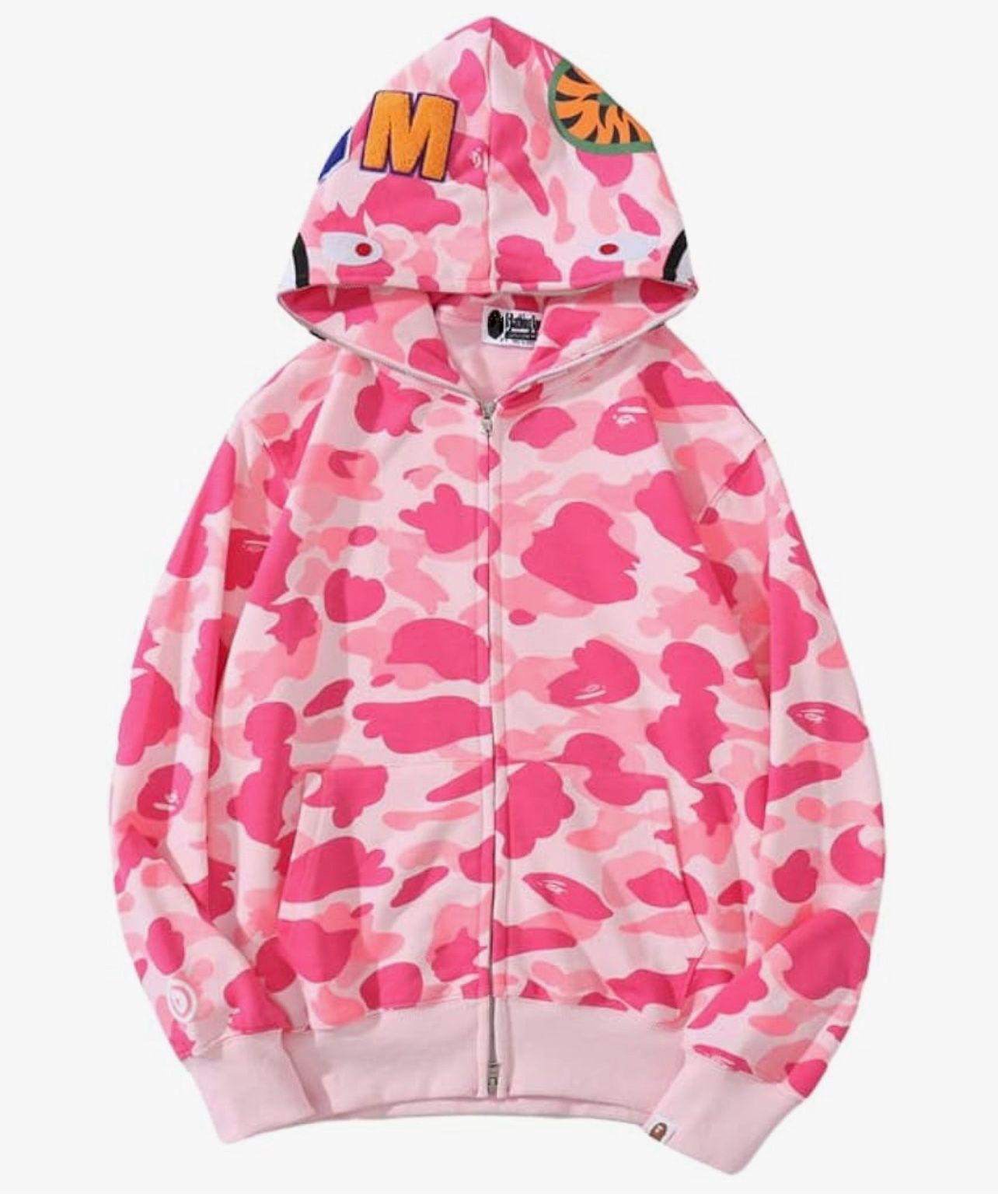 pink bape hoodie 