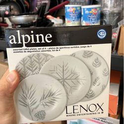 ✨ Lenox Alpine Assorted Tidbit Plates – Set of 4 | New in Box ✨