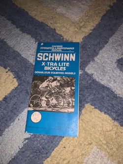 Schwinn X-Tra Lite Bicycles Owner's Manual 1982