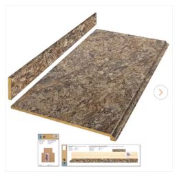 Hampton Bay 6 ft. Straight Laminate Countertop All-Inclusive Kit in Winter Carnival with Full Wrap Ogee Edge and Loose Backsplash