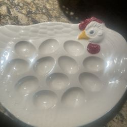 Vintage treasure craft deviled egg platter