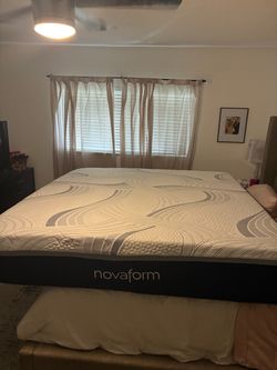 Novaform King Size Memory Foam Mattress with box springs and bed frame!!!