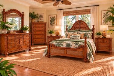 Queen Tommy Bahama Style 6 piece bedroom set 🌴🌴🌴🌴🌴🌴
