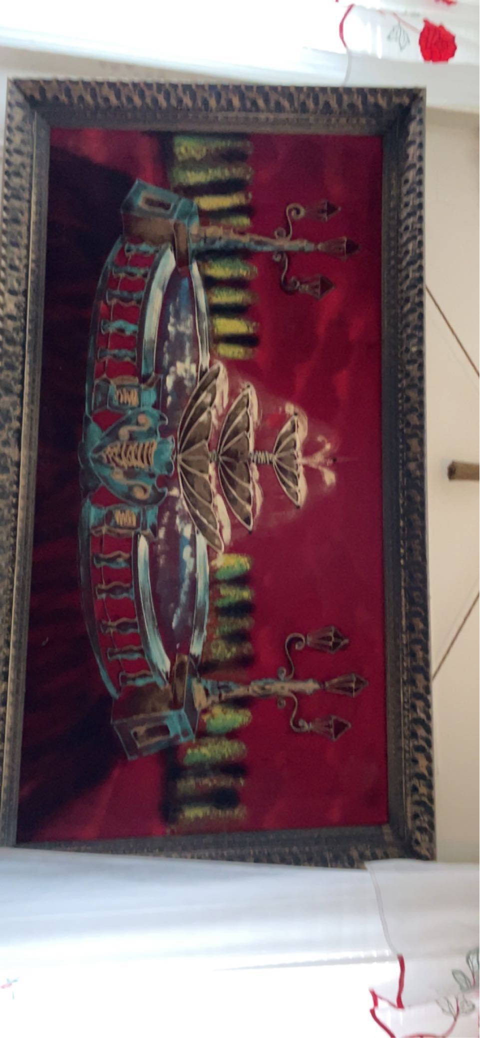 Vintage Lit Fountain Frame