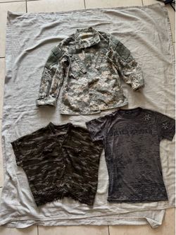 Unisex army jacket, t shirt with crystals, top