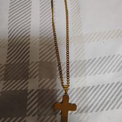 Gold Plated Chain Cross 