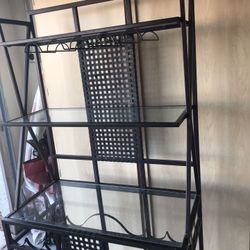 Metal and glass wine rack