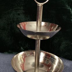 Tiny Vintage Chrome Tidbit Server