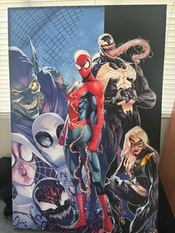 Spider-Man Marvel Venom Artwork wood frame