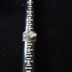 Sterling Silver Ring with CZ Stone Size 7 By Silpada 