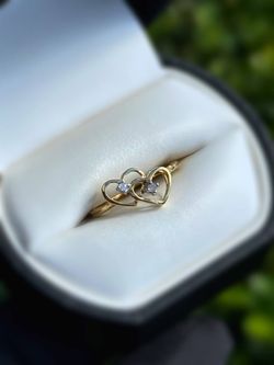 Jewelry 14k solid yellow gold diamonds 0.010CTW ring sz 7.00