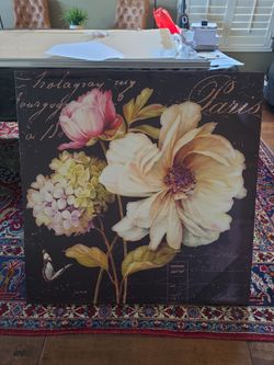 Floral print on canvas