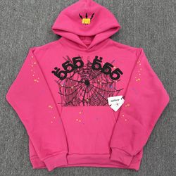 sp5der hoodie pink 555 original