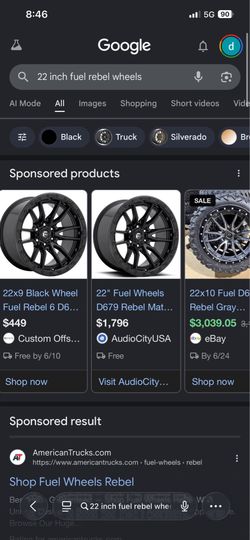 22 rebel fuel wheels