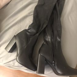 Leather Thigh High Boots For Women /size 8 M