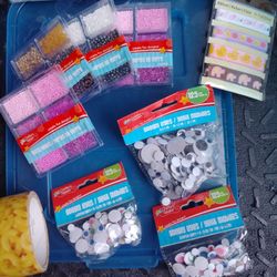 Arts And Crafts Stuff And Ribbon Looks Like Little Ribbons I Like The Mac And Cheese Tape There's Beads Eyeballs