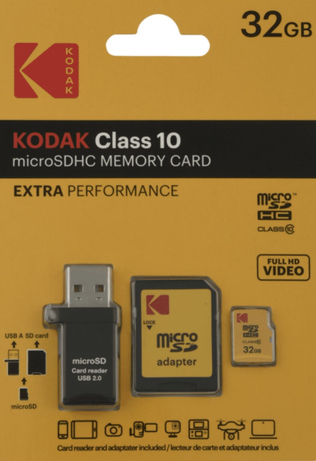 Kodak Class 10 Micro Sdhc Memory Card 32 Gb With Micro Sd Adapter And Micro Sd USB 2.0 Sd Reader