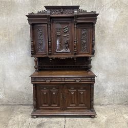 Antique Carved Wood Hutch -Delivery Available