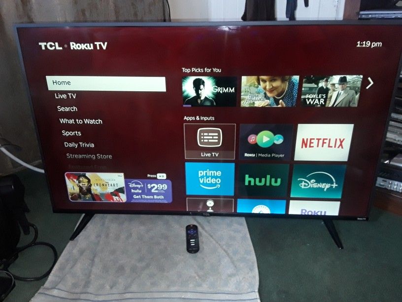 TCL Roku TV 50" Inch LED 5 Series 2160p Smart 4K UHD TV HDR Roku TV 49S515 Remote Control Included