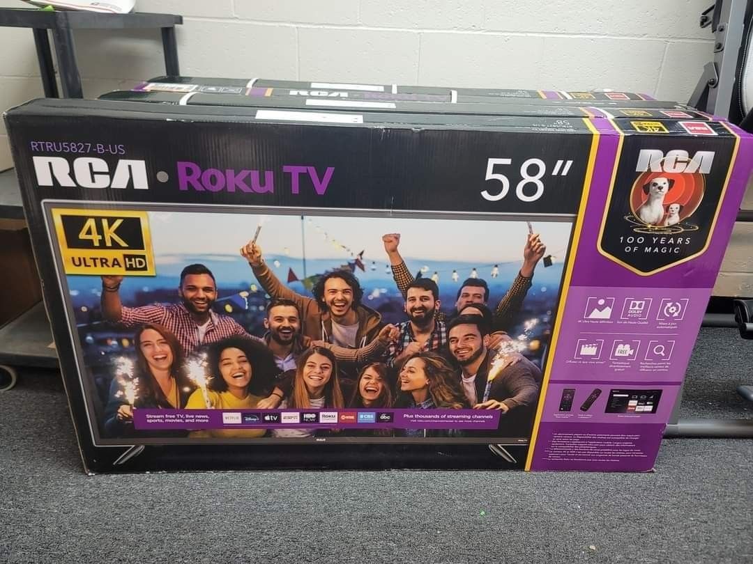 BRAND NEW IN BOX RCA ROKU SMART TV. 58". 4K ULTRA HD. COMES WITH REMOTE AND CAN ALSO BE CONTROLLED WITH SMART PHONE THROUGH ROKU APP.
$400 FIRM