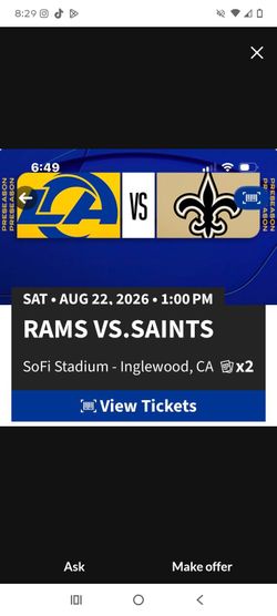 LA RAMS VS SAINTS ‼️ SECTION 223 ROW 26