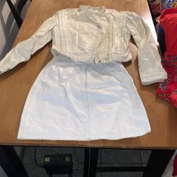 Vintage Leather Skirt And Jacket 