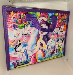 Lisa Frank Tikanni Husky tri-fold portfolio storage case