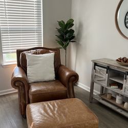 Set Of Two Armchairs And An Ottoman