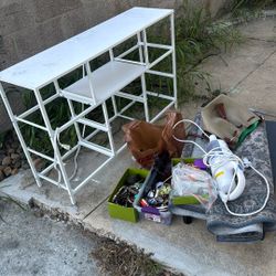 Table, Perfume, Jewelry, Rug, Vacuum Cleaner, Rooney And Burke Purse 