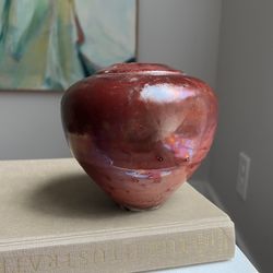 Small Handcrafted Raku Glaze Accent Vase ( firm on price) 