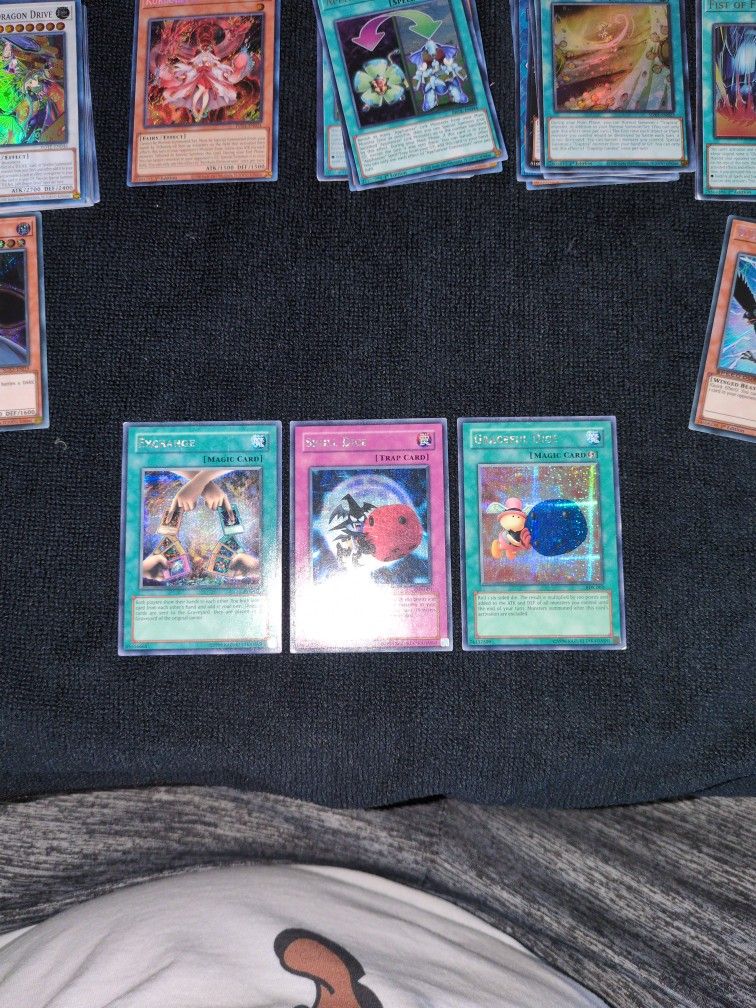 EXCHANGE MAGIC CARD EDS 001 1996 SKULL DICE TRAP CARD EDS 003-1996 GRACEFUL DICE MAGIC CARD EDS 002 -1996