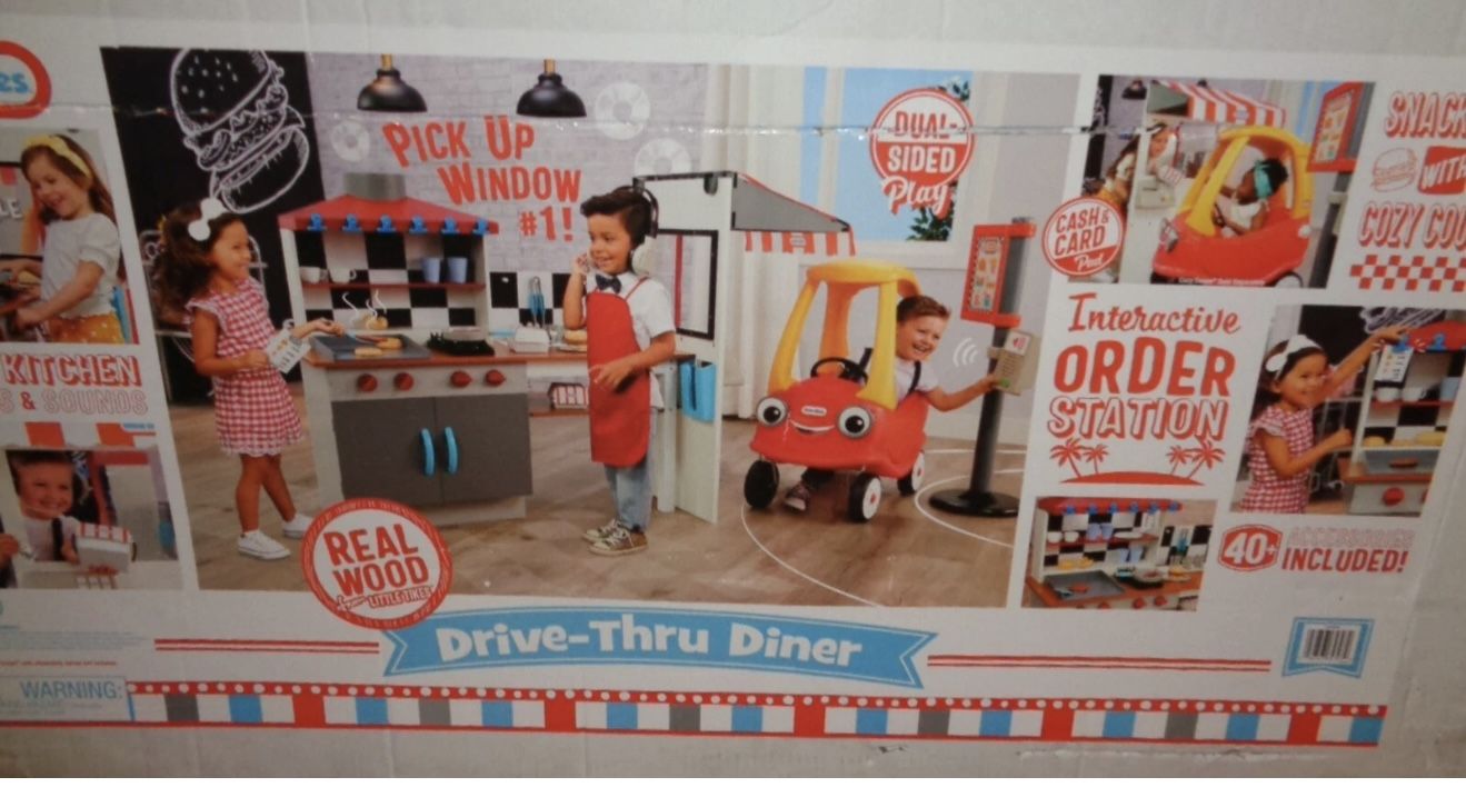 Little Tikes Pizza Restaurant Wooden Pretend Play Kitchen