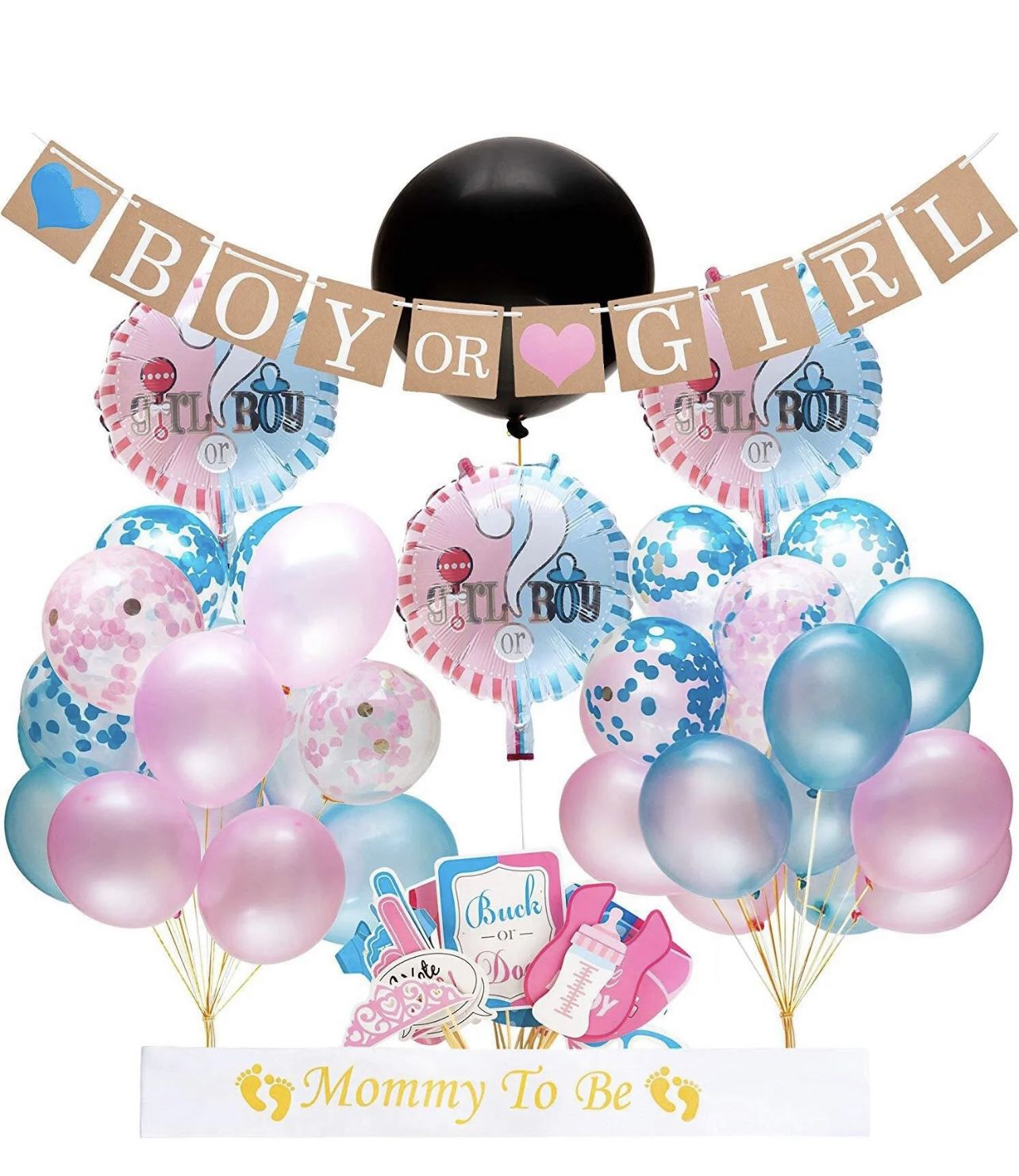 Gender Reveal Baby Shower Party Supplies Decorations Set Complete Kit 71 Pc