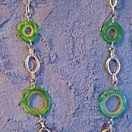 38 inch Green and Metal retro Necklace

