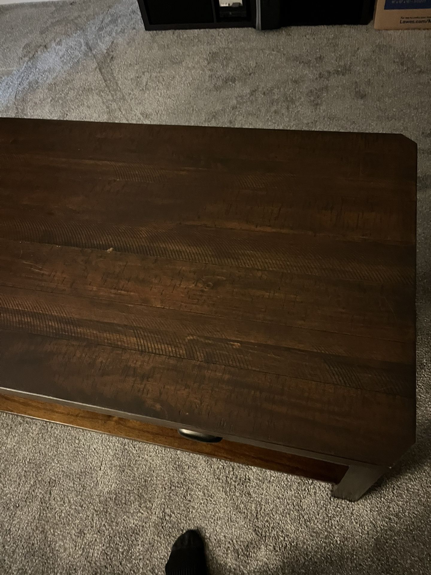 Dark Wood Coffee Table With Drawers