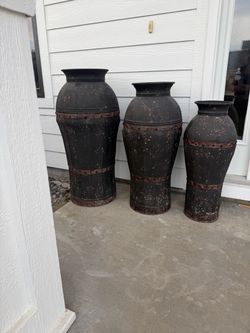 Juego de 3 Vases gigantes decorativas vintage