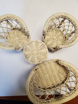 Vintage Dollhouse White Wicker Furniture 