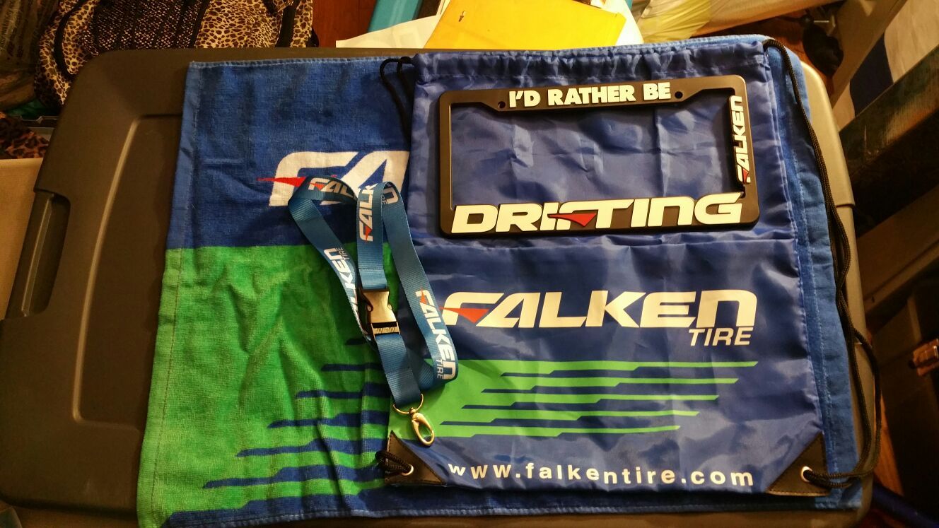 Falken Swag Bundle, Drawstring Backpack, Towel, License Plate Frame, Lanyard
