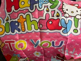 Hello Kitty Backdrop & Latex Balloons