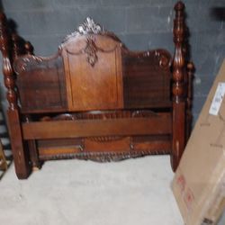 Antique Wood  Full Size Bed (headboard/footboard PRICE REDUCTION!