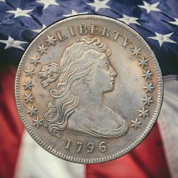 1796 Draped Bust Dollar Small Eagle Silver Plated Novelty Coin Modern Restrike Token - Cir #3174